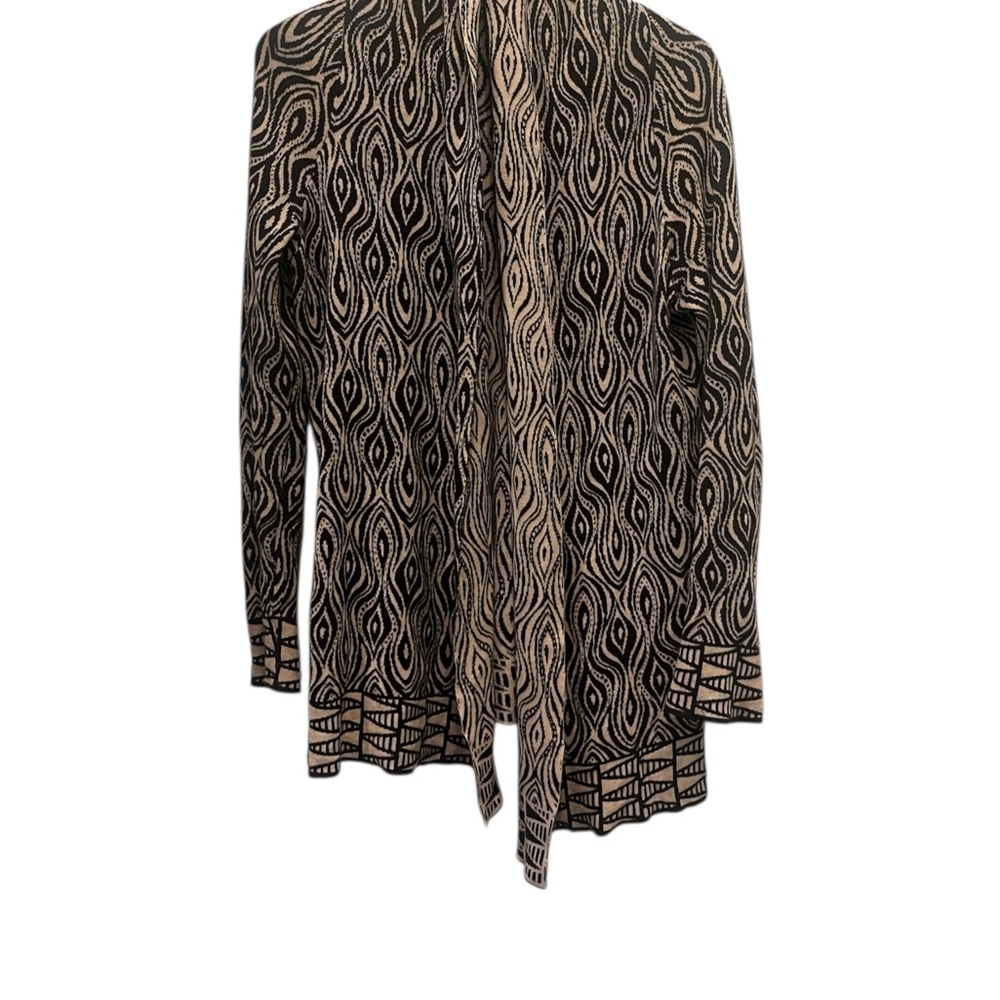 Moth open printed cardigan linen cotton blend